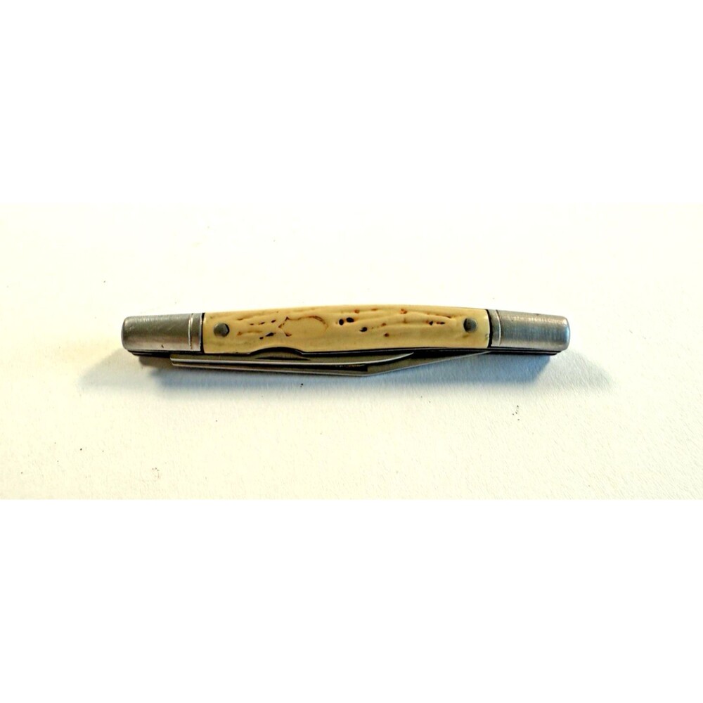 Vintage Colonial 2 Blade Pocket Knife. Brass Bolsters